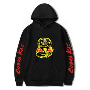 Black Hoodie COBRA KAI Hoodies Men Women Sweatshirts Harajuku Hip Hop Hooded COBRA KAI boys girls - Cobra Kai Store